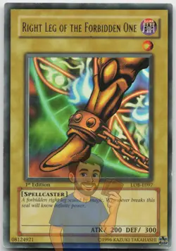 Right Leg of the Forbidden One LOB-E097 Ultra Rare 1st Edition MP Yugioh - Image 1