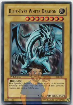 Blue-Eyes White Dragon SKE-001 Super Rare 1st Edition MP Yugioh - Image 1