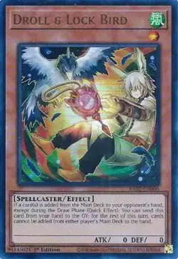 Yugioh! Droll & Lock Bird (Alternate Art) - RA02-EN006 - Ultra Rare - 1st Editio - Image 1