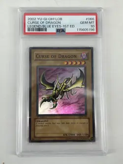 Yu-Gi-Oh Curse Of Dragon 1st First Edition Ed LOB-066 PSA 10 Gem Mint - Image 3