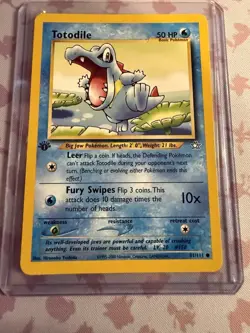 1st Edition Neo Genesis *3 Card Lot* Totodile,Cyndaquil,Chikorita Pokemon TCG - Image 2