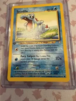 1st Edition Neo Genesis *3 Card Lot* Totodile,Cyndaquil,Chikorita Pokemon TCG - Image 3