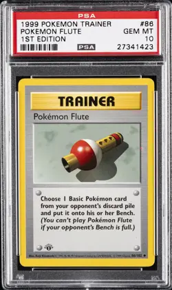 1999 POKEMON BASE SET 1ST EDITION #86 POKEMON FLUTE PSA 10 - Image 1