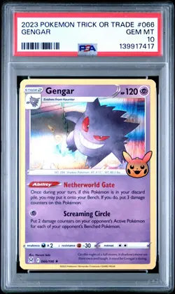 2023 POKEMON TRICK OR TRADE #066 GENGAR PSA 10 - Image 1