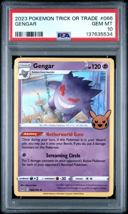 2023 POKEMON TRICK OR TRADE #066 GENGAR PSA 10 - Image 1