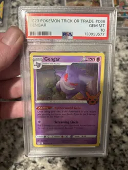 2023 POKEMON TRICK OR TRADE #066 GENGAR PSA 10 - Image 1