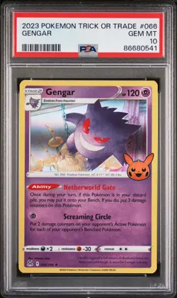 2023 POKEMON TRICK OR TRADE #066 GENGAR PSA 10 - Image 1