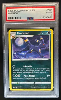 2025 Pokemon M24 EN Umbreon #009/015 PSA 9 MINT - Image 1