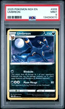2025 POKEMON M24 EN-MCDONALD'S COLLECTION #009 UMBREON PSA 9 - Image 1