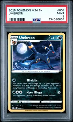 2025 POKEMON M24 EN-MCDONALD'S COLLECTION #009 UMBREON PSA 9 - Image 1