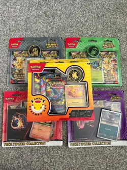 5 x Packs Pokemon TCG Ascended Heroes and Pokemon Day 2026 Tech Sticker Bundle - Image 1