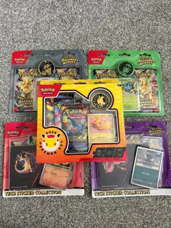 5 x Packs Pokemon TCG Ascended Heroes and Pokemon Day 2026 Tech Sticker Bundle - Image 1