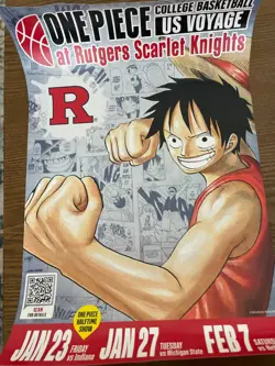 Monkey.D.Luffy College Basketball Rutgers One Piece Card & Promotional Poster - Image 4
