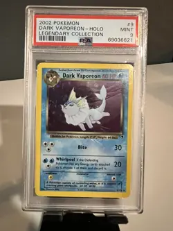 2002 Pokemon Legendary Collection - 9/110 Dark Vaporeon Holo - PSA 9 - Image 1
