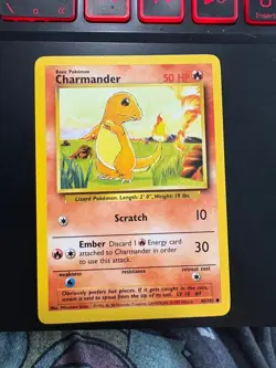 Pokemon TCG Charmander Base Set 46/102 Regular Unlimited Common LP - Image 1