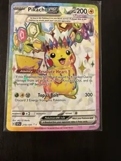 2024 Pokemon Surging Sparks Pikachu Ex #219/191 Ultra Rare NM/M - Image 1