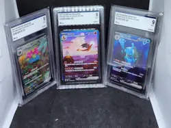 Charizard Venusaur Blastoise ex SAR Set 201/165 Pokemon Card 151 Korean Graded 9 - Image 1