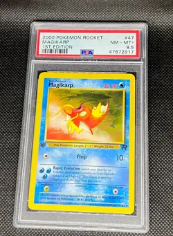 2000 Pokemon Team Rocket Magikarp 47/82 1st Edition Graded PSA 8.5 - Image 1