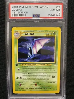 2001 Pokemon Neo Revelation 1st Edition Golbat 29/64 PSA 10 Gem Mint - Image 1