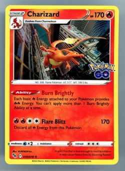 Pokemon GO Charizard 010/078 Reverse Holo Rare - Image 1