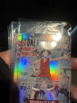 One Piece Monkey D. Luffy US Voyage College Basketball Card Rutgers IN HAND - Image 1
