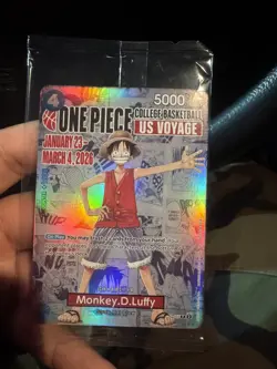 One Piece Monkey D. Luffy US Voyage College Basketball Card Rutgers IN HAND - Image 2