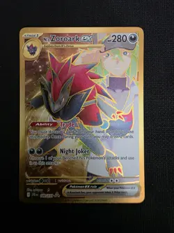 Pokemon TCG N's Zoroark EX Gold Hyper Rare Card 189/159 Sv09: Journey Together - Image 1