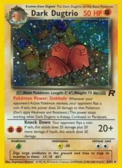 Dark Dugtrio - 6/82 - Holo Rare - Unlimited Edition LP, English Pokemon Team Roc - Image 1