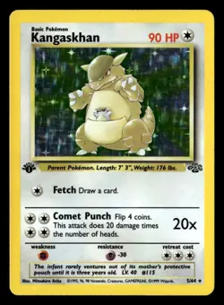 1999 Pokemon Jungle Kangaskhan 5/64 1st Edition Holo Rare UX1682 - Image 1