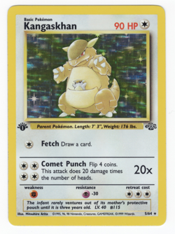 Pokemon 1999 1st Edition Jungle KANGASKHAN Holo Rare #5/64 WoTC Vintage LP+ - Image 1