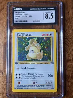 1999 Pokemon Kangaskhan 5/64 1st Edition Jungle Rare Holo CGC 8.5 NM/MINT + - Image 1