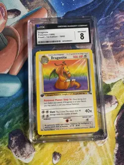 DRAGONITE POKEMON 1999 FOSSIL 1ST EDITION 19/62 CGC 8 NR/MINT - Image 2