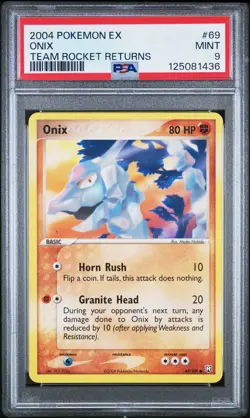 2004 POKEMON EX TEAM ROCKET RETURNS #69 ONIX PSA 9 - Image 1