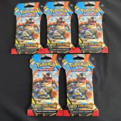 Mega Evolution Sleeved Booster Packs Pokemon TCG Sealed LOT of 5 - Image 1