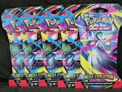Pokemon TCG Mega Evolution Sleeved Booster Packs - LOT OF 5 - Image 1