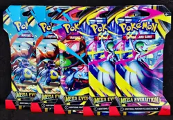 Pokemon TCG Mega Evolutions Sleeved Booster Packs - LOT OF 5 - Image 1