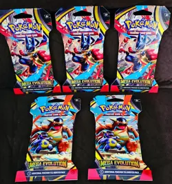Pokemon TCG Mega Evolutions Sleeved Booster Packs - LOT OF 5 - Image 2