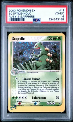 2003 POKEMON EX RUBY & SAPPHIRE #11 SCEPTILE-HOLO PSA 4 - Image 1