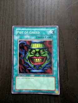 Yu-Gi-Oh Pot of Greed SD1-EN015 Structure Deck Dragon's Roar Ultra Rare - Image 1