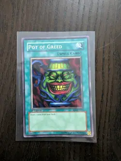 Yu-Gi-Oh Pot of Greed SD1-EN015 Structure Deck Dragon's Roar Ultra Rare - Image 3