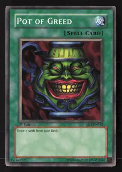 1st Edition Pot of Greed Common Structure Deck: Dragon's Roar SD1-EN015 NM - Image 1