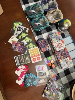 Empty Pokemon Tin & Booster Bundle Lot + Accessories - Image 1