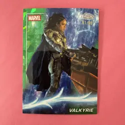 2025 Topps Chrome Marvel Studios SAPPHIRE Valkyrie /99 Green Refractor #74 Thor - Image 1