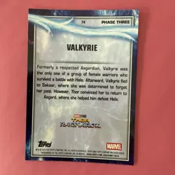 2025 Topps Chrome Marvel Studios SAPPHIRE Valkyrie /99 Green Refractor #74 Thor - Image 2