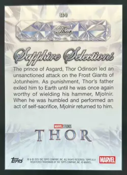 2025 Topps Chrome Marvel Studios Sapphire Thor Selections Gold Refractor #/50 - Image 2