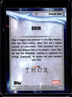 2025 Topps Chrome Marvel Studios Sapphire Odin Green Refractor #/99 Thor - Image 2