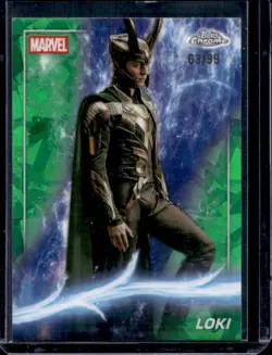 2025 Topps Chrome Marvel Studios Sapphire Loki Green Refractor #/99 Thor - Image 1