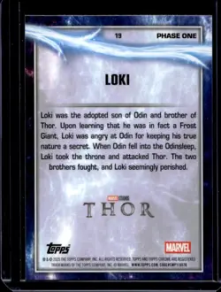 2025 Topps Chrome Marvel Studios Sapphire Loki Green Refractor #/99 Thor - Image 2