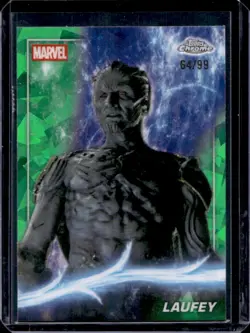 2025 Topps Chrome Marvel Studios Sapphire Laufey Green Refractor #/99 Thor - Image 1