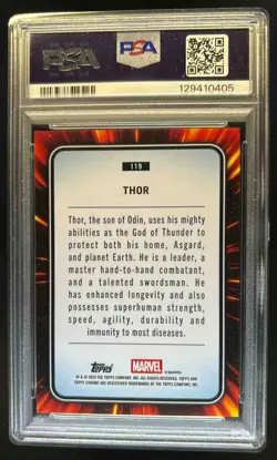 2025 Topps Chrome Marvel Sapphire Thor #119 PSA 9 - Image 2